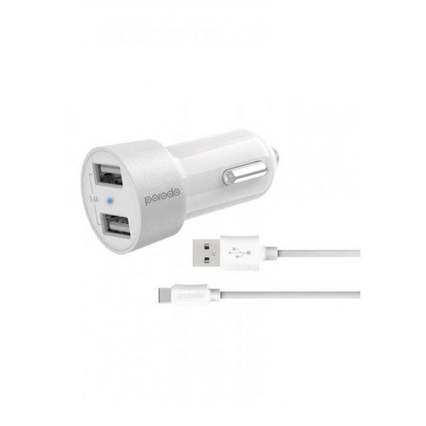 شارژ فندکی پرودو با 2 خروجیکابل Type C